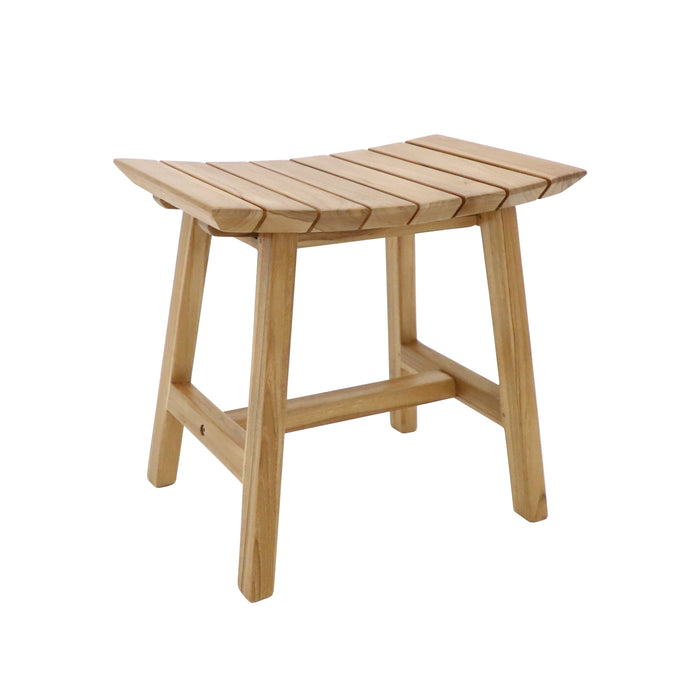 Phoenix Natural Teak Shower and Bath Slatted Stool - Sweatfully