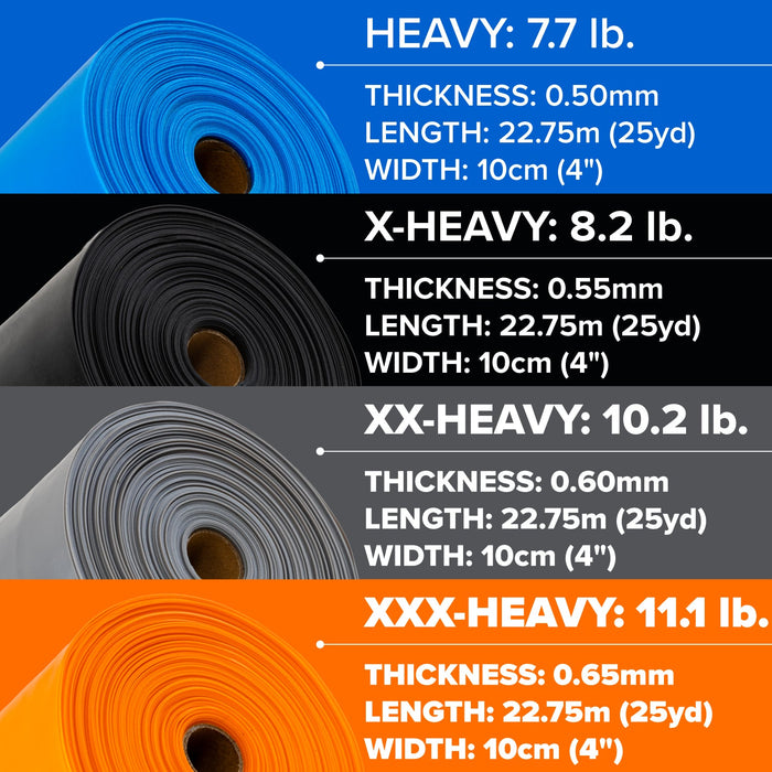 Physical Therapy Exercise Bands - 4" x 25 Yards - Sweatfully