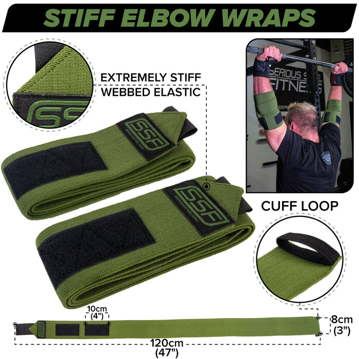 Stiff Elbow Wraps 120 CM (Pair) - Sweatfully