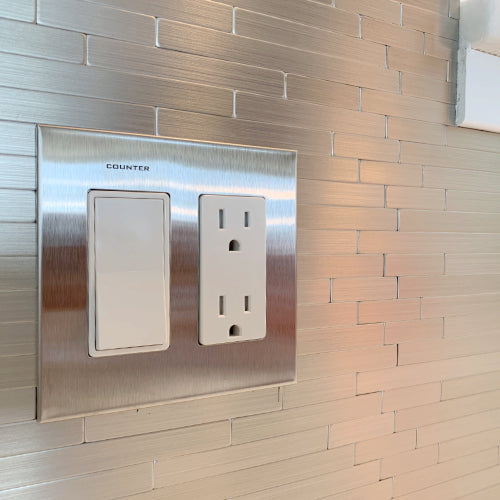 CleanPlate Wall Plate in Stainless Steel for Rocker Switches - Sweatfully
