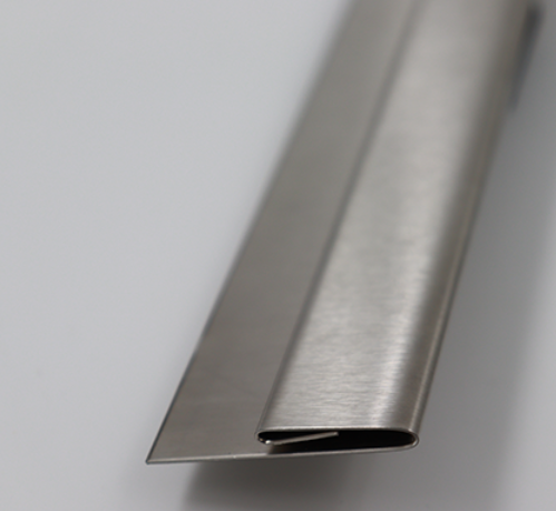 Stainless Steel Sheet 304 24G 0.65mm J Edge Trim - 10' - Sweatfully