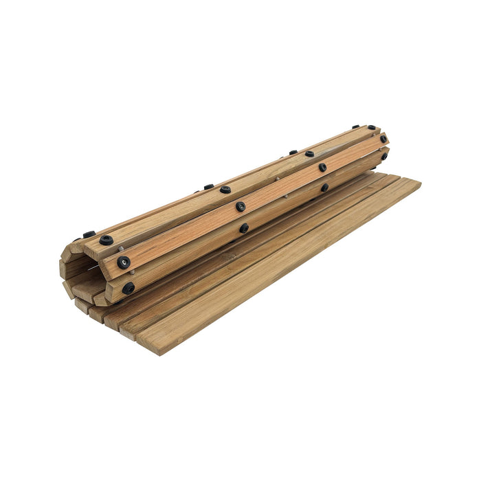 Belize Teak String Mat with Rubber Footing 31.4" x 19.6" - Sweatfully