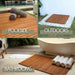 Belize Teak String Mat with Rubber Footing 31.4" x 19.6" - Sweatfully