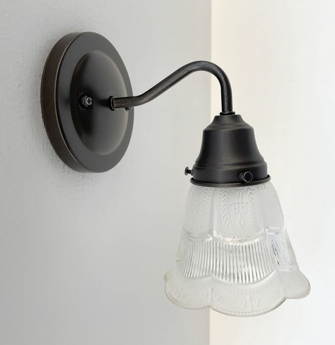 Fluted Antique Vanity 1960s SCONCE Wall Light - Sweatfully