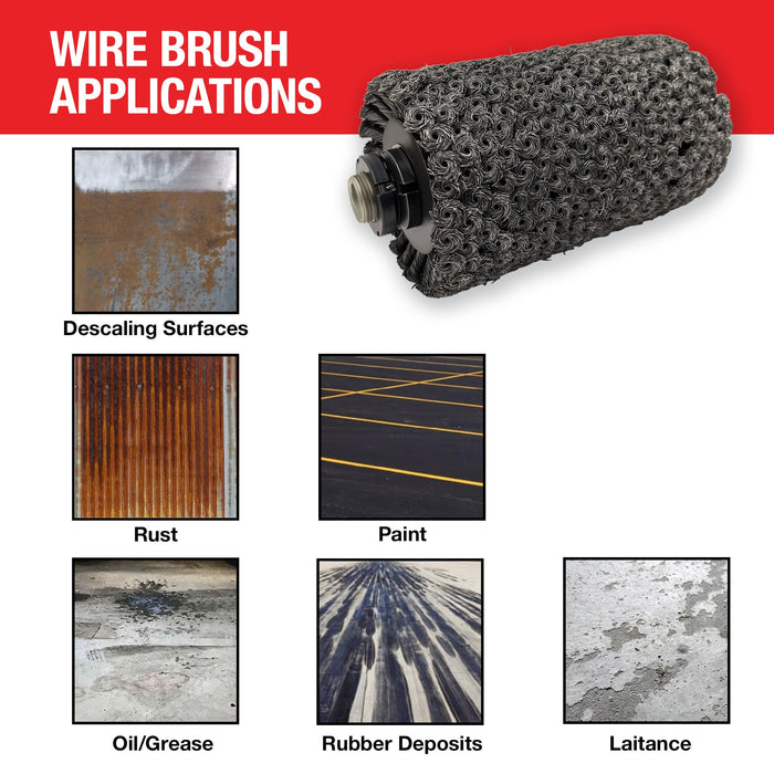 8-Inch Steel Wire Brush Drum Scarifier Attachment - Sweatfully