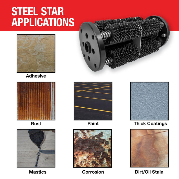 8-Inch Steel Star Drum Scarifier Attachment - Sweatfully