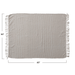 Cotton & Acrylic Throw w/ Fringe, Stripes & Gold Thread, Beige & White - Sweatfully