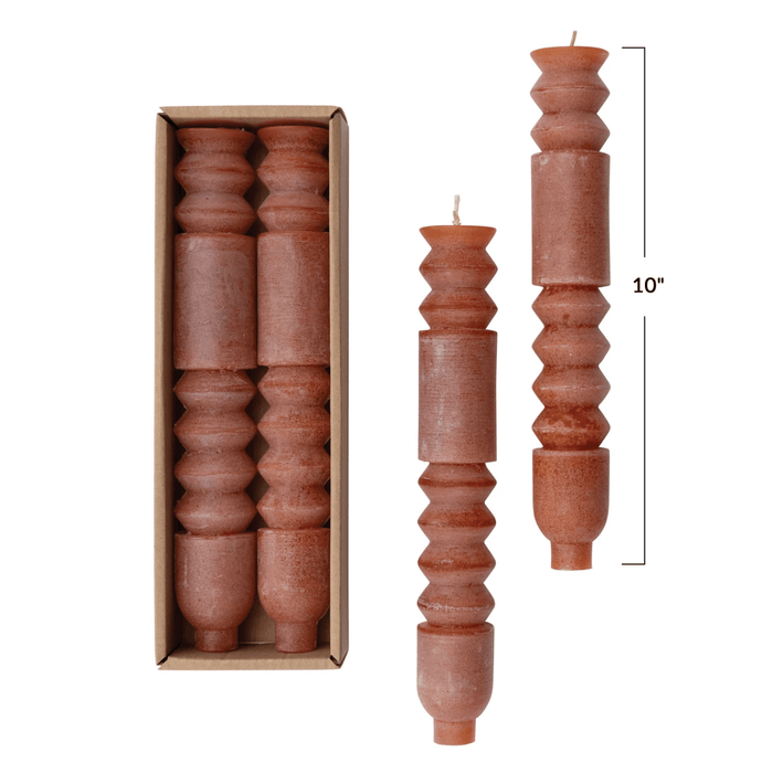 Unscented Totem Taper Candles in Box, Set of 2 - Sweatfully