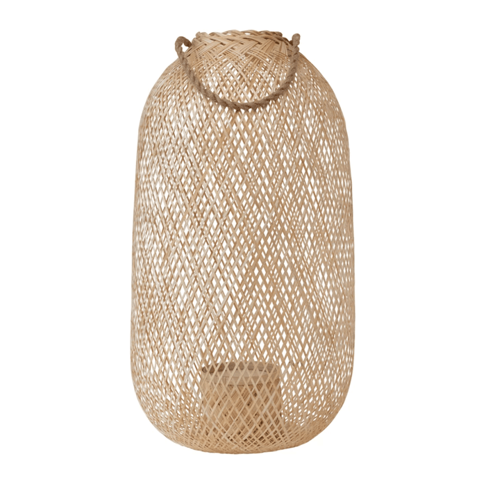 Hand-Woven Lantern with Handle and Insert - Sweatfully