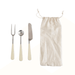 Stainless Steel and Resin Appetizer Utensils, Set of 3 in Drawstring Bag - Sweatfully