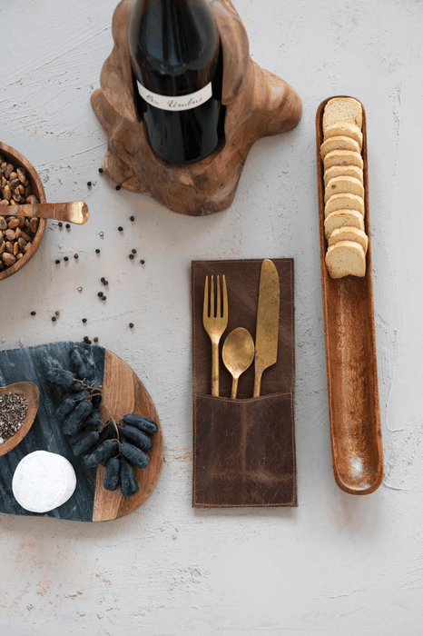 Leather Cutlery Sleeve - Sweatfully