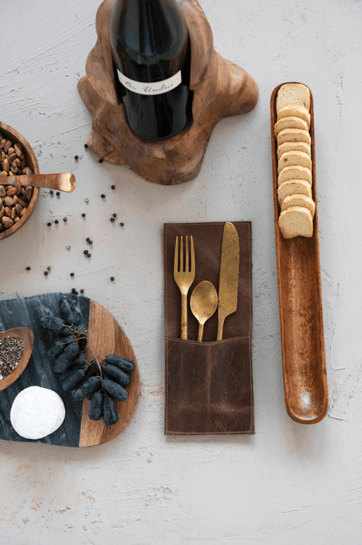 Leather Cutlery Sleeve - Sweatfully