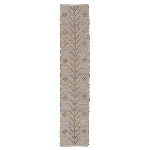 Two-Sided Hand-Woven Seagrass & Cotton Table Runner w/ Design - Sweatfully