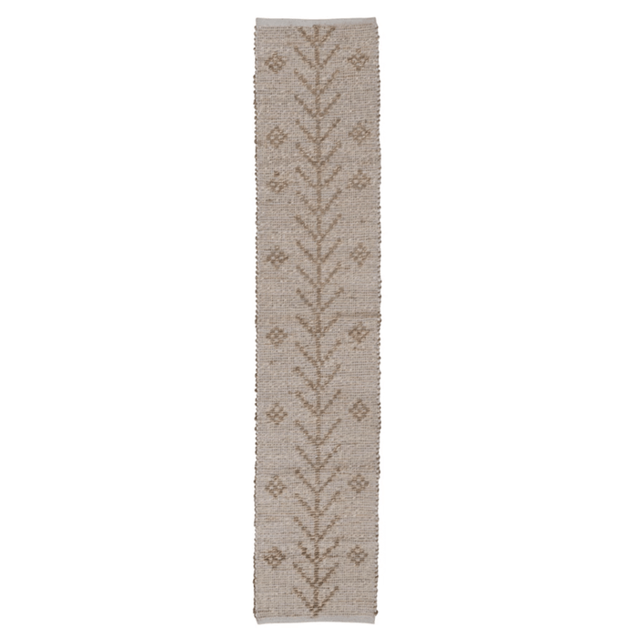 Two-Sided Hand-Woven Seagrass & Cotton Table Runner w/ Design - Sweatfully
