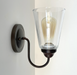 Heavy Modern Farmhouse Clear Glass Wall Sconce Light Fixture Shade - Sweatfully