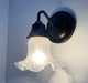 Antique Hobnail 1950's Frosted Glass Wall Sconce Light Fixture - Sweatfully