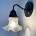 Antique Hobnail 1950's Frosted Glass Wall Sconce Light Fixture - Sweatfully