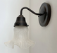 Antique Hobnail 1950's Frosted Glass Wall Sconce Light Fixture - Sweatfully