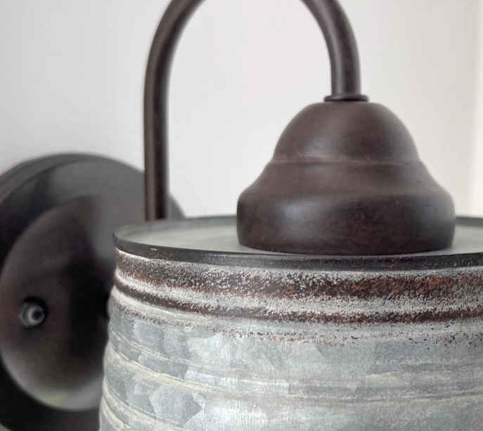 Corrugated Rustic Barn Metal Farmhouse Wall Light Fixture - Sweatfully