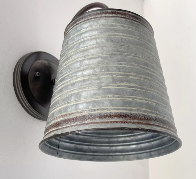 Corrugated Rustic Barn Metal Farmhouse Wall Light Fixture - Sweatfully