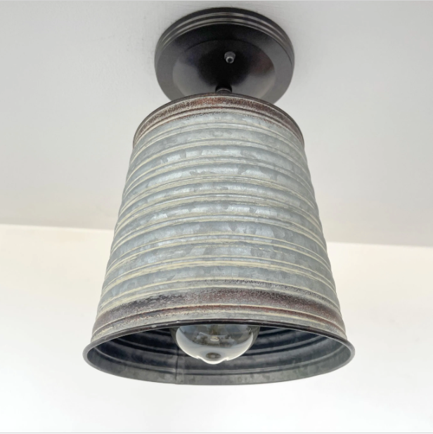Corrugated Barn Metal Galvanized Rustic Pendant Light - Sweatfully