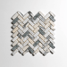 Monet Tumbled Mini Herringbone Marble Tile - Sweatfully