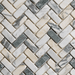 Monet Tumbled Mini Herringbone Marble Tile - Sweatfully