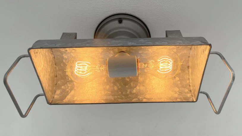 INDUSTRIAL GALVANIZED Ceiling Light Fixture - Sweatfully