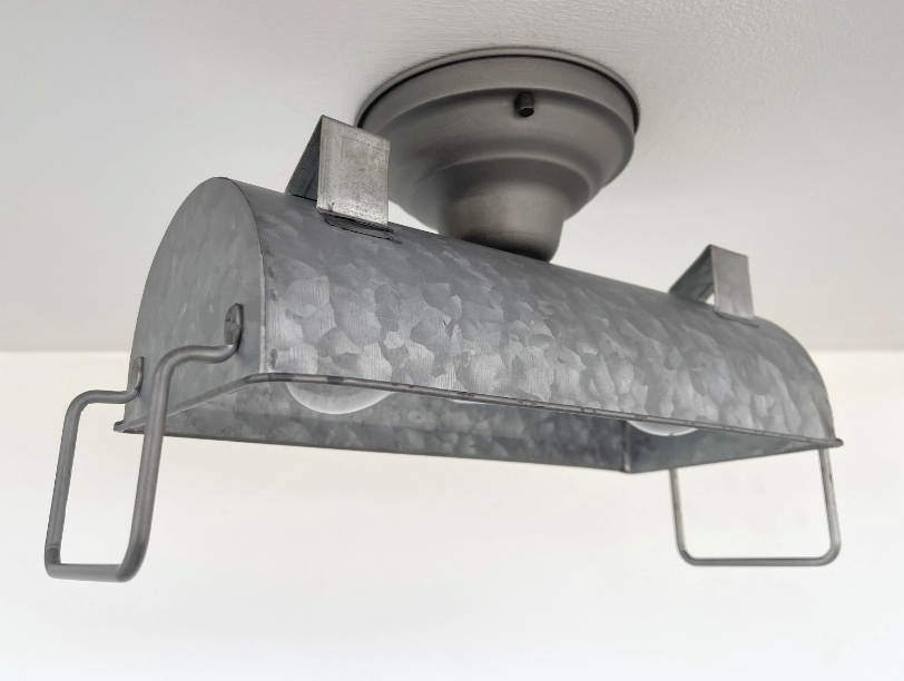 INDUSTRIAL GALVANIZED Ceiling Light Fixture - Sweatfully