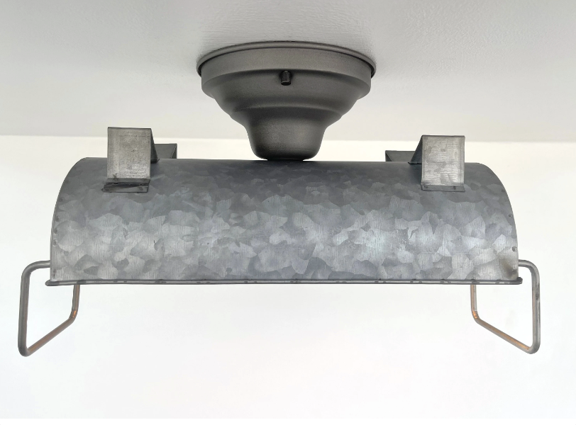 INDUSTRIAL GALVANIZED Ceiling Light Fixture - Sweatfully