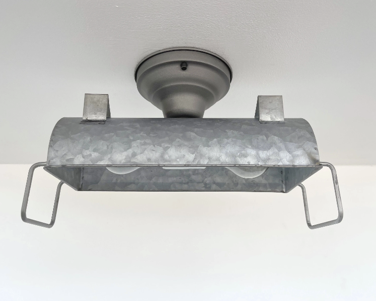 INDUSTRIAL GALVANIZED Ceiling Light Fixture - Sweatfully