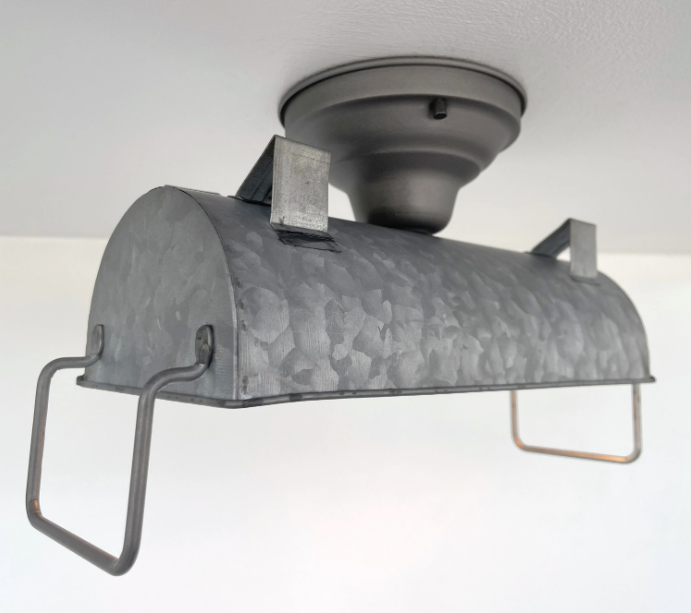 INDUSTRIAL GALVANIZED Ceiling Light Fixture - Sweatfully
