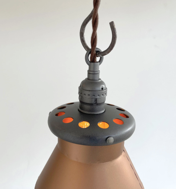 Rustic COPPER Farmhouse MILK CAN Barn Pendant Light Fixture - Sweatfully