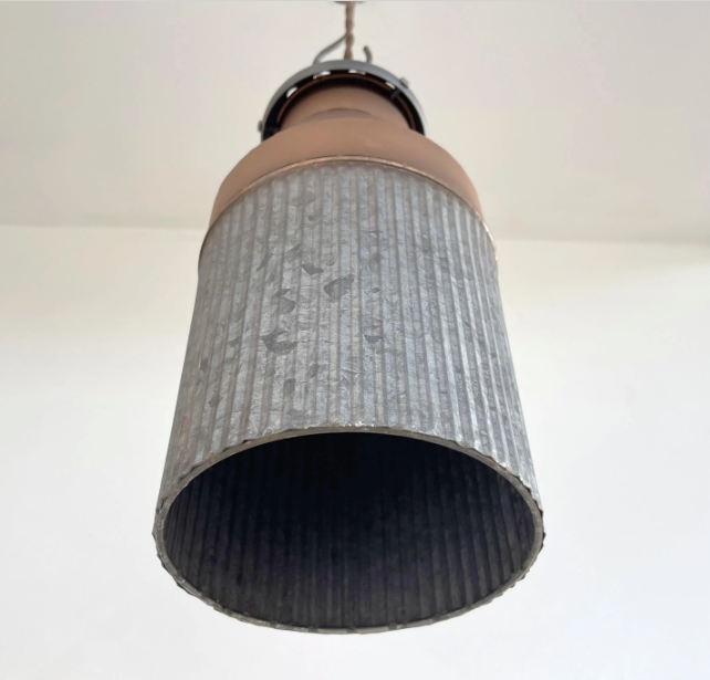 Rustic COPPER Farmhouse MILK CAN Barn Pendant Light Fixture - Sweatfully