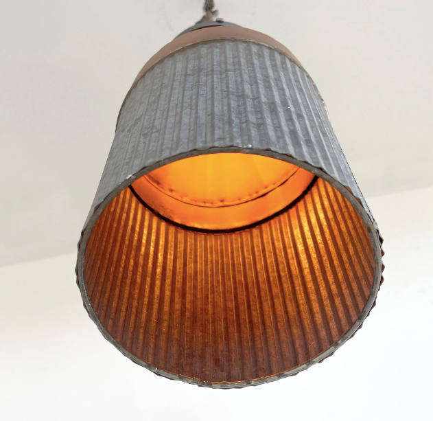 Rustic COPPER Farmhouse MILK CAN Barn Pendant Light Fixture - Sweatfully