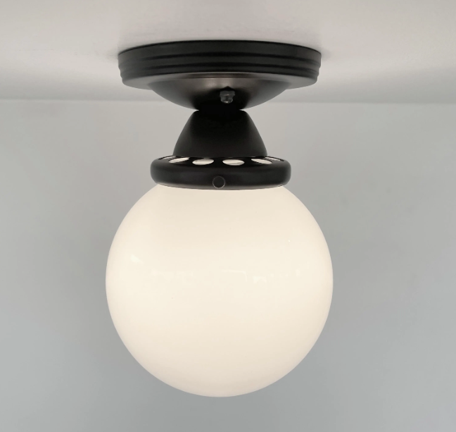 MODERN OPAL Schoolhouse Globe Ceiling Light - Sweatfully