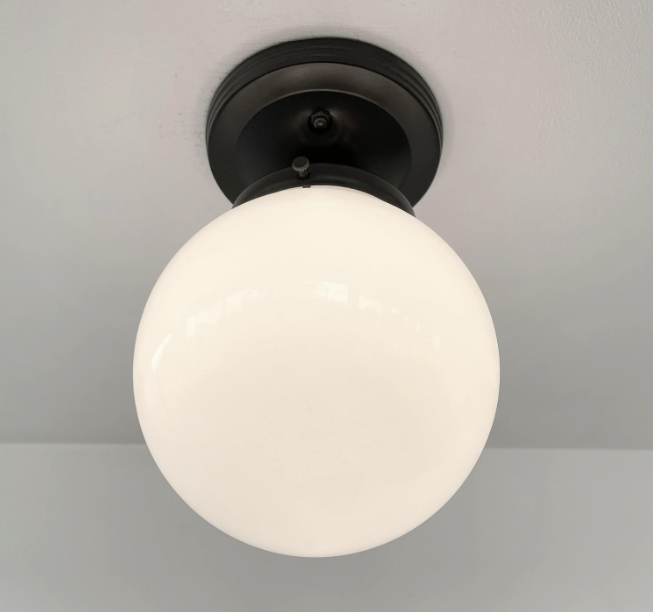 MODERN OPAL Schoolhouse Globe Ceiling Light - Sweatfully