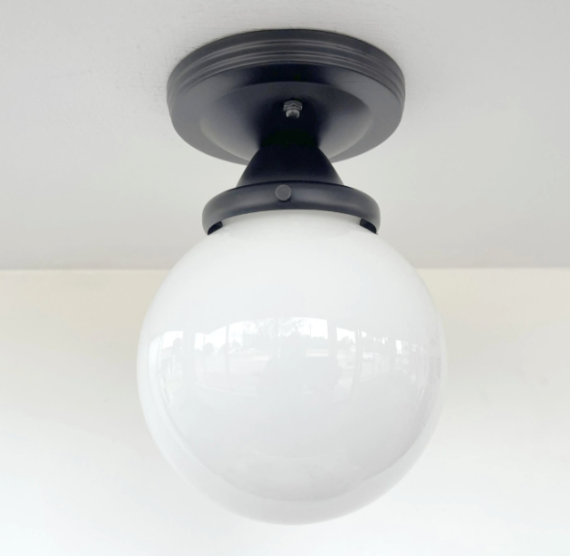 MODERN OPAL Schoolhouse Globe Ceiling Light - Sweatfully