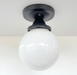 MODERN OPAL Schoolhouse Globe Ceiling Light - Sweatfully