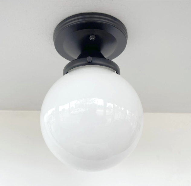MODERN OPAL Schoolhouse Globe Ceiling Light - Sweatfully