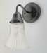 Vanity SCONCE Wall Light 1950s Fixture Frost & Clear Antique Vintage Glass - Sweatfully