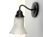 Vanity SCONCE Wall Light 1950s Fixture Frost & Clear Antique Vintage Glass - Sweatfully