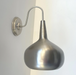 Polished Steel LARGE MODERN Wall Sconce Light Fixture - Sweatfully