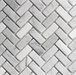 Antique Carrara Mini Herringbone Marble Tile - Sweatfully