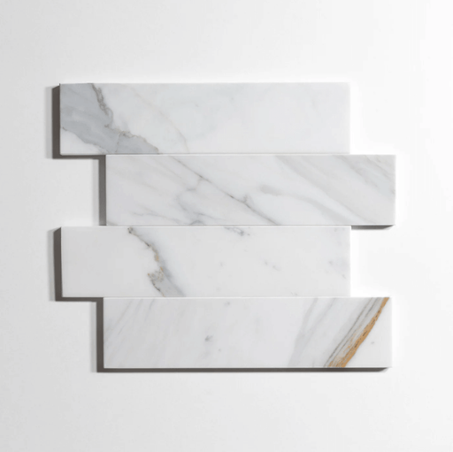 Calacatta 3"x12" Polished Marble Tile - Sweatfully