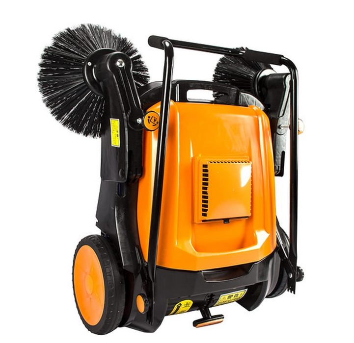RT980S 38" Manual Push Powered Floor Sweeper, 38,000 sqft/h, Triple Brushes, Air filter For Dust Control - Sweatfully