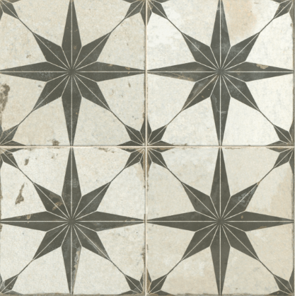 FS Star Nera Patterned Tile 18x18" - Sweatfully