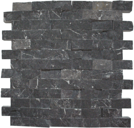 Taurus Black Marble Split-Face Tile 1"x2" - Sweatfully