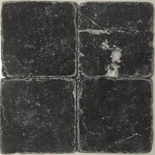 Taurus Black Tumbled Marble Tile 4"x 4" - Sweatfully