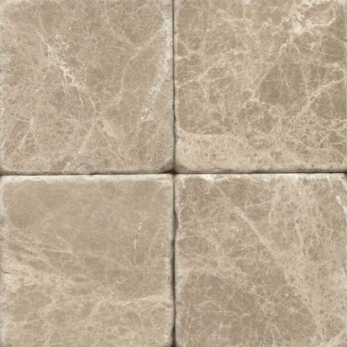 Emperador Marble Tumbled Tile 4"x4" - Sweatfully